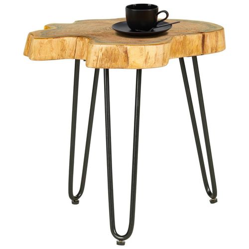 Landscape Beistelltisch , Schwarz, Akazie , Holz, Metall , Akazie , vollmassiv , Holz , Freiform , Haarnadel , 40x45x40 cm , Wohnzimmer,