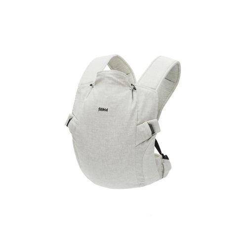 Fillikid Babytrage Natural , Hellgrau , Textil , 37x34 cm , Rückentragefunktion, Bauchtragefunktion, gepolsterter Schultergurt, Kapuze für Sicht- und