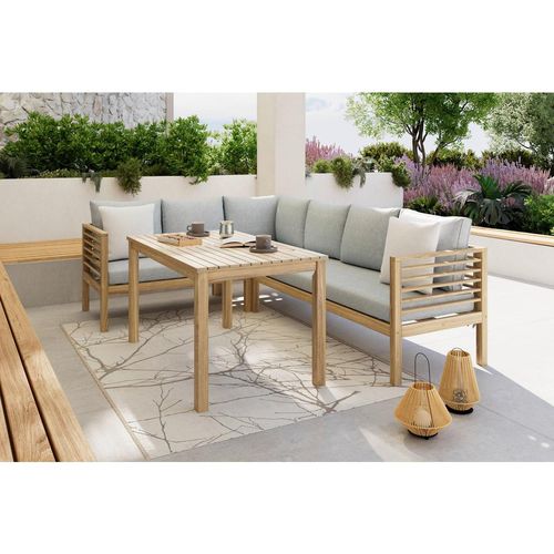 Ambia Garden Dining-Loungeset , Akazie , Holz , Akazie , teilmassiv , Füllung: Polyester , 226x173 cm , Loungemöbel, Loungemöbel-Sets