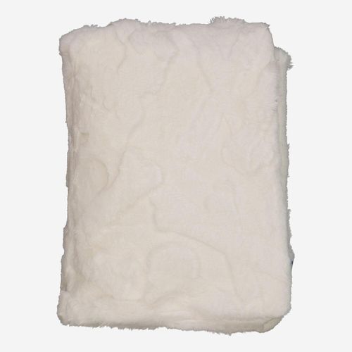 Weiße Decke aus Kunstfell 127x178cm