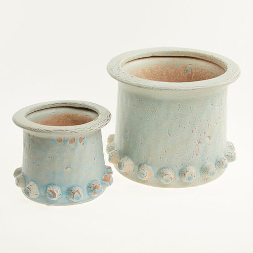 Kleiner blauer Übertopf