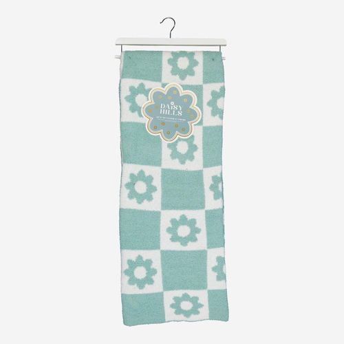 Grün-weiße Decke mit Mustern 127x178cm