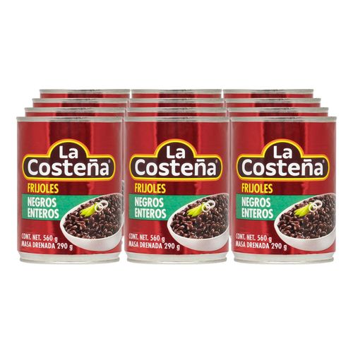 La Costena schwarze Bohnen ganz 560 g, 12er Pack