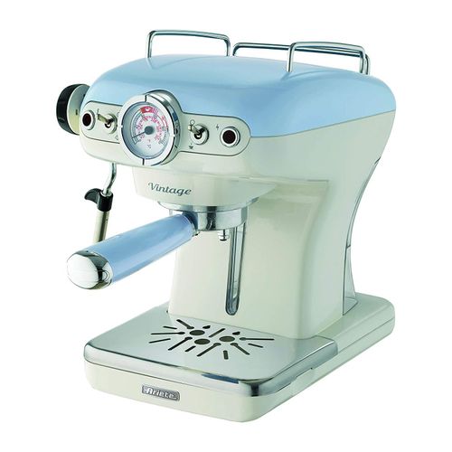 Vintage Siebträger-Espressomaschine blau