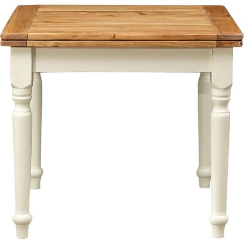 Esstisch quadratisch ausziehbar 90 x 90 x 80 cm, Holztisch quadratisch, Küchentisch quadratisch, Weiß/Holz