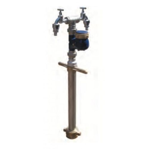 Trinkwasser Wassermess Standrohr 2x Zapfhahn 3/4" DN80 Wasserzähler