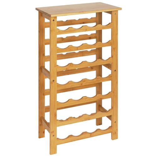 Carryhome Weinregal , Natur , Naturmaterialien , 7 Fächer , 47x94x29 cm , Küchen, Küchenmöbel, Küchenregale