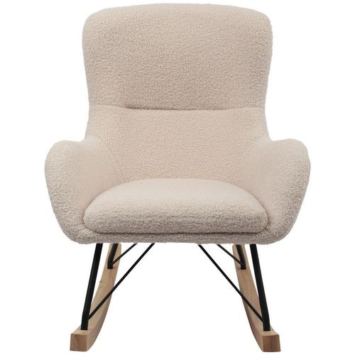Livetastic Kinder-Schaukelstuhl , Creme , Holz, Metall, Textil , Kautschukholz , massiv , 55x70x63 cm , Bsci , Stühle