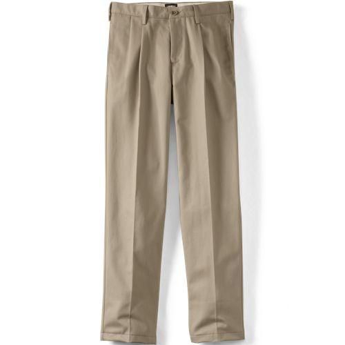 CLASSIC COMFORT. Bügelleichte Chino mit Bundfalten, Herren,  Beige, Baumwolle, by Lands' End