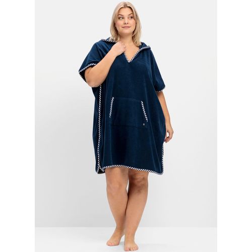 Bademantel SHEEGO Gr. 3, blau (marine), 3, Baumwolle, Hausmäntel