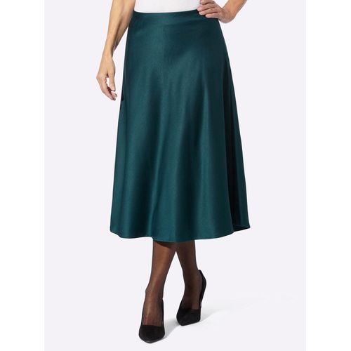 A-Linien-Rock LADY, Damen, Gr. 38, blau (petrol), 100% Polyester, unifarben, wadenlang, Röcke