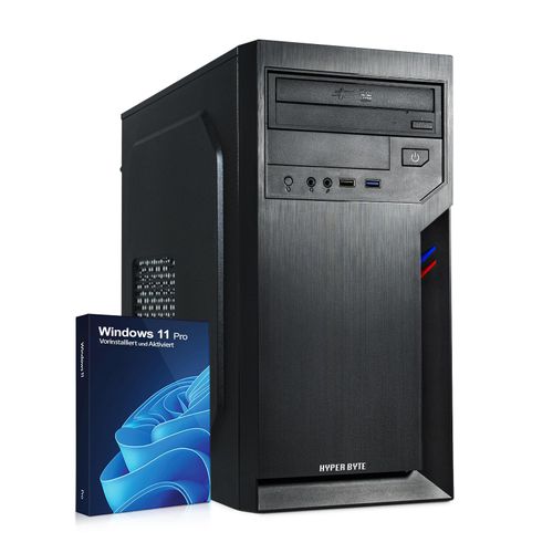 HYPER BYTE® Office PC – Computer mit AMD Athlon Pro mit 3,4 GHz | 16 GB RAM DDR4 | 512 GB SSD | Win 11 Pro | WLAN | USB 3.0 | High-End Office Tower-PC