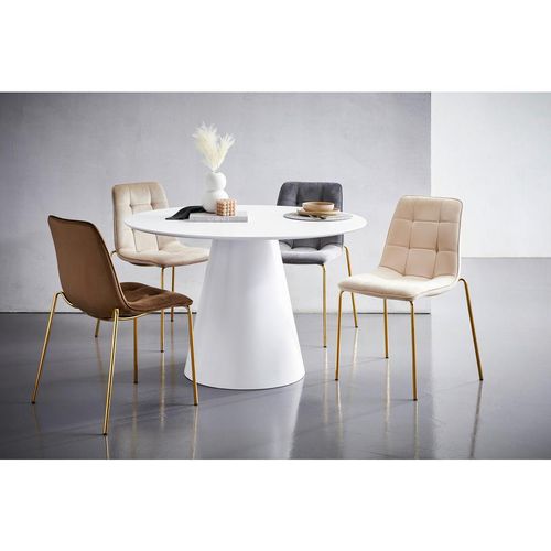 Mid.you Esstisch , Weiß , Holzwerkstoff , rund , rund , 120x76x120 cm , Esszimmer, Tische, Esstische, Esstische rund