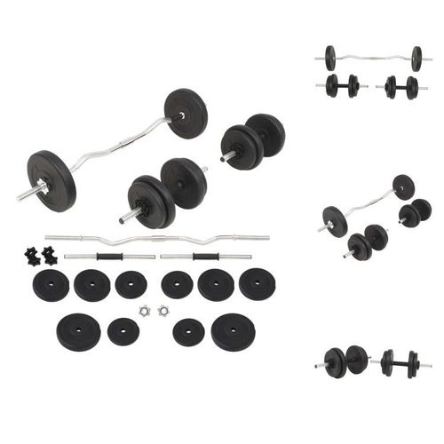 vidaXL Langhantel- und Kurzhantelset 30 kg - Hanteln & Gewichte