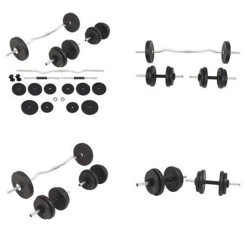 vidaXL Langhantel und Kurzhantelset 30 kg - Langhantel - Langhanteln - Langhantelset - Langhantelsets