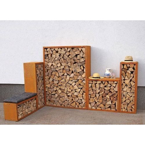 Edelrost Kaminholzregal Bausatz Prima Terra Regal Edelrost - Regal 78x78x35, Edelrost