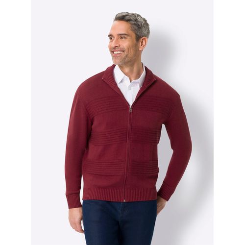 Strickjacke CLASSIC, Herren, Gr. 62, rot (dunkelrot), 50% Baumwolle, 50% Polyacryl, gemustert, unifarben, Strickjacken