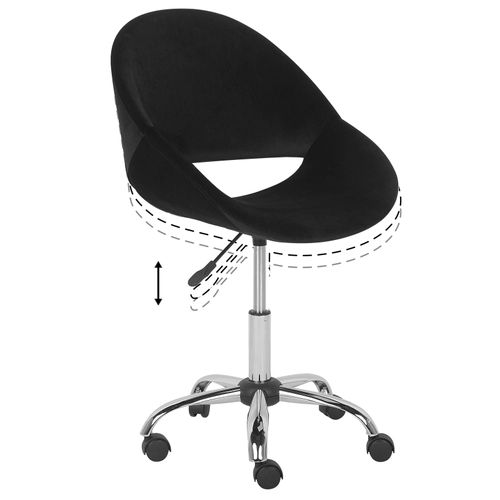 BELIANI Bürostuhl Samtstoff Schwarz mit leichtgängigen Laufrollen in Retro Stil
