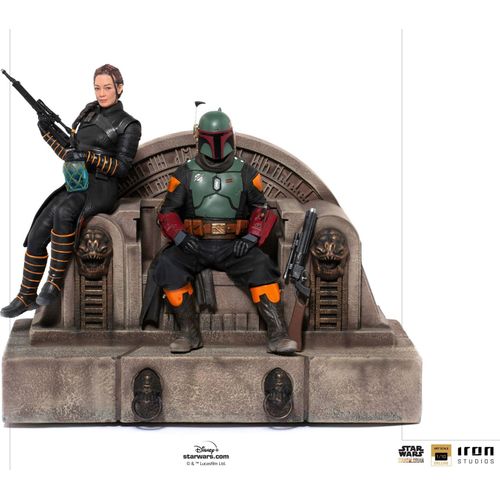 Star Wars The Mandalorian Deluxe Art Scale Statue 1/10 Boba Fett & Fennec on Throne 23 cm