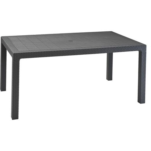 Dmora Outdoor-Tisch Pickering 94,5x160,5x75h cm Anthrazit-Schwarz, 6-Sitzer UV-beständig