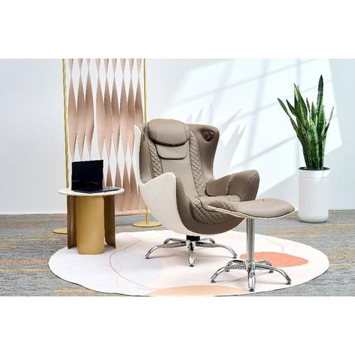 Happy Home elektrischer Massagesessel mit Hocker 3D Mechanismus Heizfunktion Schwerelosigkeit und Vibrationsmassage braun