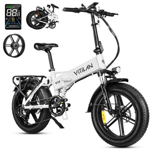 Faltrad V3 2.0 Elektrofahrrad, 20x4 Zoll, 250W Motor, 48V 13Ah Akku,7 Gang shimano