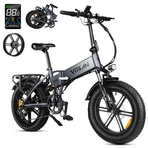Faltrad V3 2.0 Elektrofahrrad, 20x4 Zoll, 250W Motor, 48V 13Ah Akku,7 Gang shimano