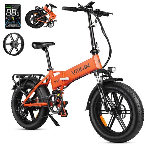 Faltrad V3 2.0 Elektrofahrrad, 20x4 Zoll, 250W Motor, 48V 13Ah Akku,7 Gang shimano