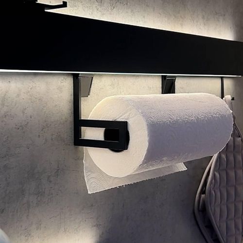 Küchenrollenhalter für LED-Wandleuchte Intero-Line, schwarz