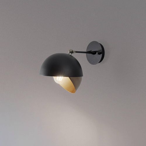 Wandleuchte Berceste 252-A, schwarz/gold, Metall, Ø 20 cm