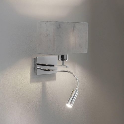 Wandlampe Harry, eckig, chrom/chrom/dunkelgrau