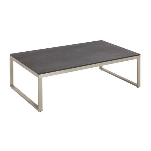Amatio Loungetisch , Edelstahl, Dunkelgrau , Metall, Kunststoff , rechteckig , U-Form , 60x33x100 cm , Loungemöbel, Loungetische