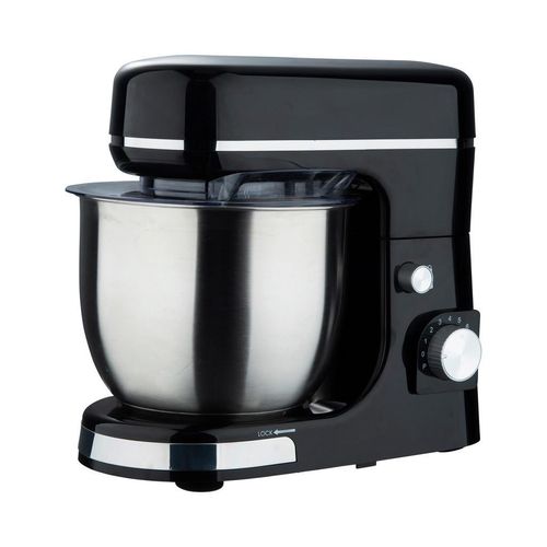 Bergner Küchenmaschine Petit , Schwarz, Silber , Metall , 5 L , 38x23x33.5 cm , Lfgb , rutschfeste Stellfüße, Sicherheitsverschluss für Rührschüssel,