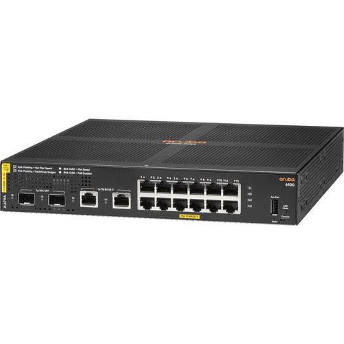 HPE Networking CX 6100 12G Class4 PoE 2G/2SFP+ 139-W-Switch – Power over Ethernet (PoE)
