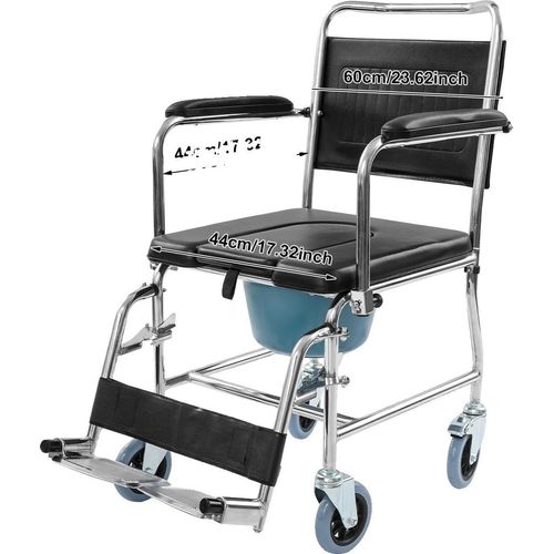 Duschrollstuhl, mobile Toilette, einfache Manövrierbarkeit, schwarz