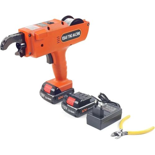 Drahtbindegerät - 12V Akku - 0,8 mm Draht Geeignet - Für Nichtmetall - EU-Stecker - Akku Nicht Enthalten - Kunststoff & Stahl - Dunkelorange