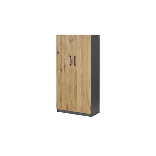 Aktenschrank mit Massivholzfront SOLIDLine ¦ grau ¦ Maße (cm): B: 80 H: 159,8 T: 40.0