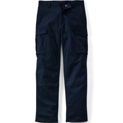 Classic Fit Cargohose mit Dehnbund, Herren,  Blau, Baumwolle, by Lands' End
