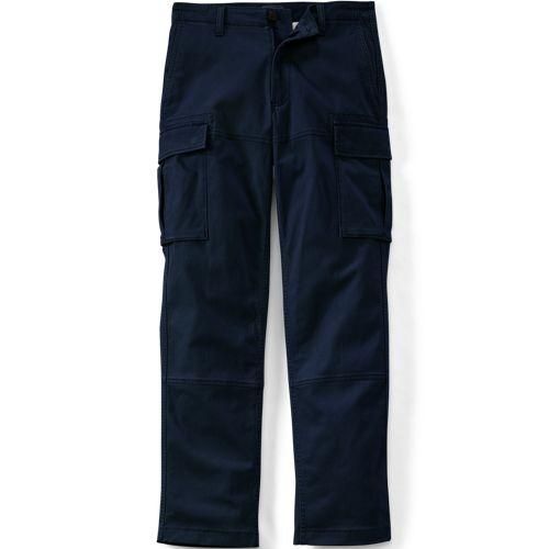 Classic Fit Cargohose mit Dehnbund, Herren,  Blau, Baumwolle, by Lands' End