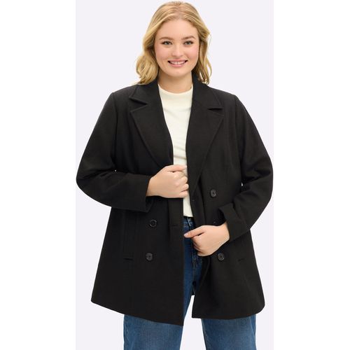 Cabanjacke SHEEGO, Damen, Gr. 50, schwarz, 90% Polyester, 10% Wolle, Einsatz:100% Polyester, Wattierung:100% Polyester, unifarben, Jacken