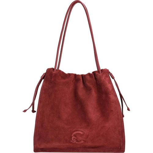 Dulse Suede - Beuteltasche L 40 cm (cognac)