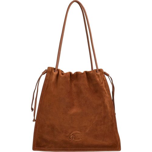 Dulse Suede - Beuteltasche L 40 cm (cognac)