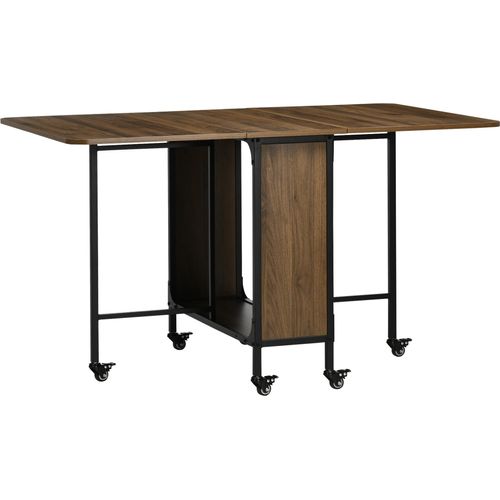 Mobiler Klapptisch Klapptisch, 2 klappbare Flächen, 130 cm x 80 cm x 74 cm, Braun