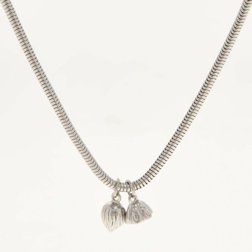 Silberfarbene verstellbare Halskette mit Anhängern