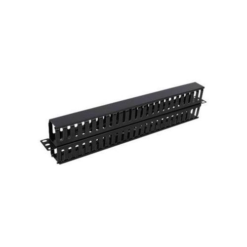 Deltaco 19" 1U Plastic Cable Management Bar