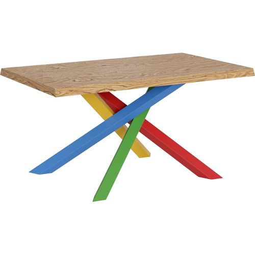 Fester Tisch 90x160 cm Versalux entrindete Eichenbeine 4/B