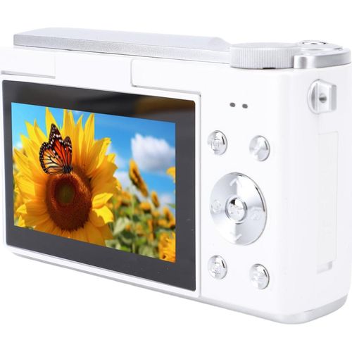 4K Digitalkamera für Fotografie Autofokus 64MP Vlogging Kamera mit 3 Zoll Flip Screen 16X Digitalzoom Kompaktkamera für Reisen Weiß