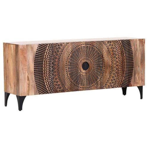 Landscape Sideboard , Natur, Schwarz , Holz , Mangoholz , massiv , 3 Fächer , 177x78x47 cm , Typenauswahl, stehend , Holzmöbel, Kleinmöbel Holz,