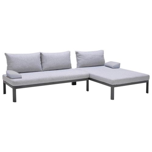 Ambia Garden Loungesofa , Anthrazit, Hellgrau , Metall, Textil , 3-4-Sitzer , Füllung: Polyester , 275x140 cm , Loungemöbel, Gartensofas