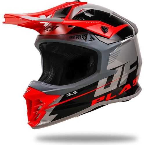 Ufo Plast Motocross-Helm Intrepid Helm Interpid M Grau